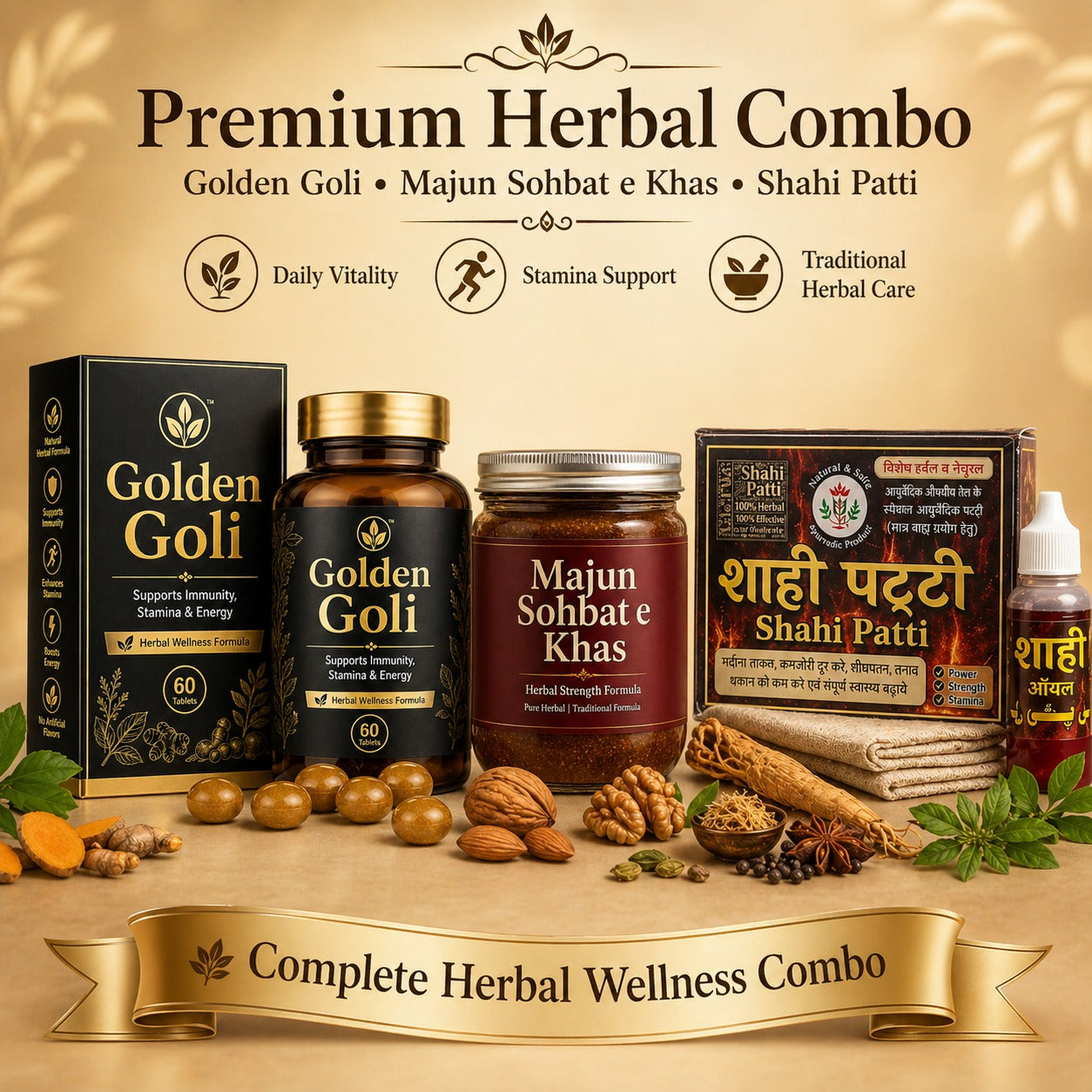 Nawabi Kit + Special Patti: Ayurvedic Formula for Hard Erection, Short Penis Size & Low Timing
