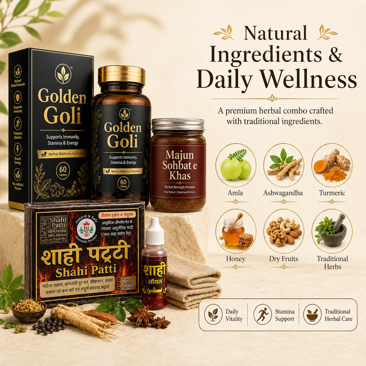 Nawabi Kit + Special Patti: Ayurvedic Formula for Hard Erection, Short Penis Size & Low Timing