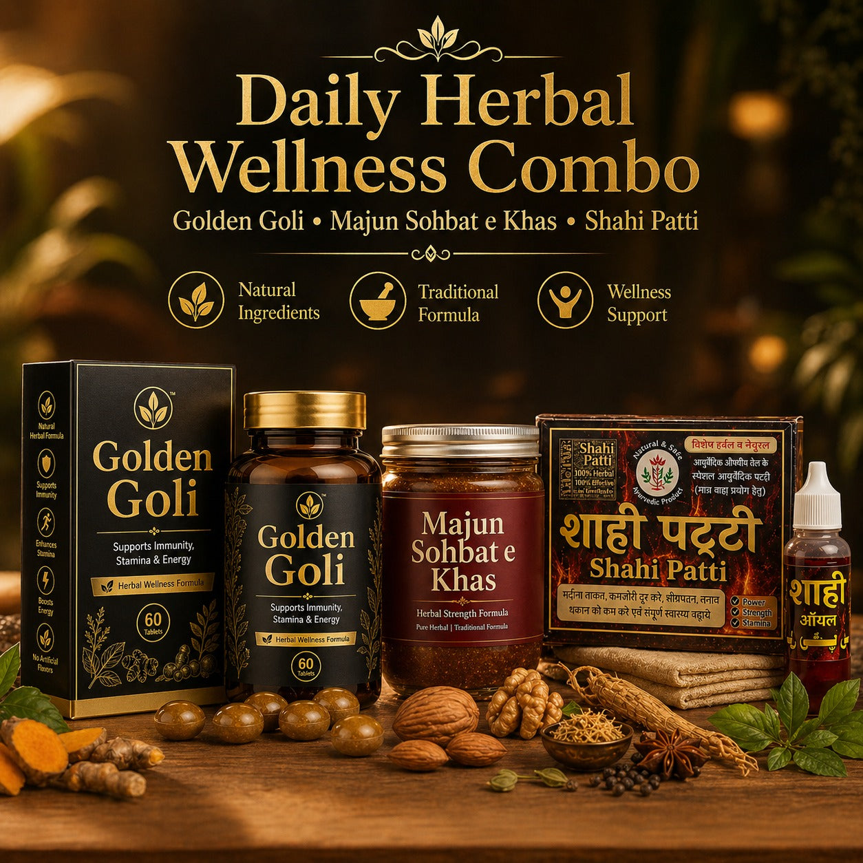 Nawabi Kit + Special Patti: Ayurvedic Formula for Hard Erection, Short Penis Size & Low Timing